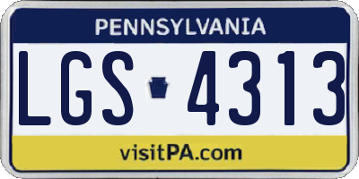 PA license plate LGS4313