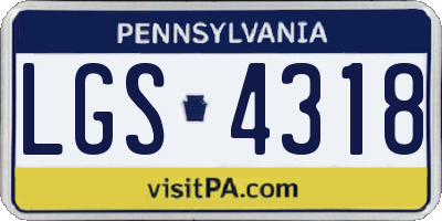 PA license plate LGS4318