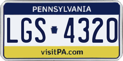 PA license plate LGS4320
