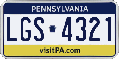 PA license plate LGS4321