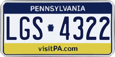 PA license plate LGS4322