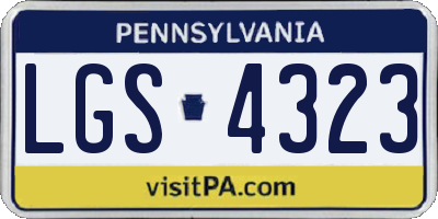 PA license plate LGS4323