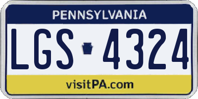 PA license plate LGS4324