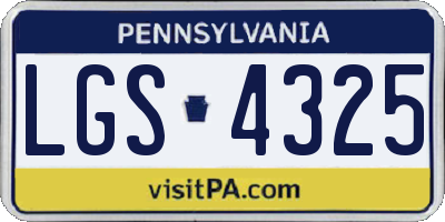 PA license plate LGS4325