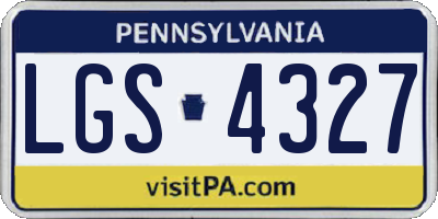 PA license plate LGS4327