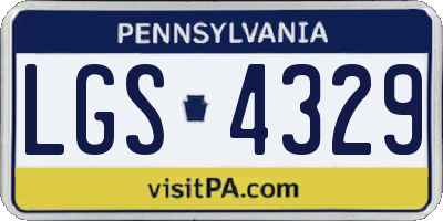 PA license plate LGS4329