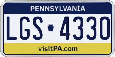 PA license plate LGS4330