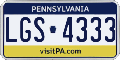 PA license plate LGS4333