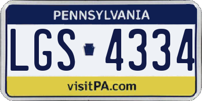 PA license plate LGS4334