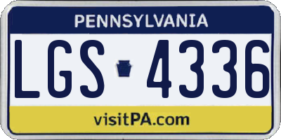 PA license plate LGS4336