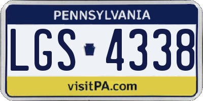 PA license plate LGS4338