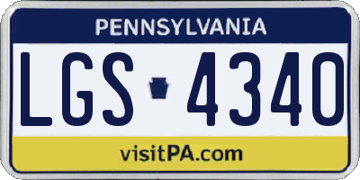 PA license plate LGS4340