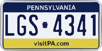 PA license plate LGS4341