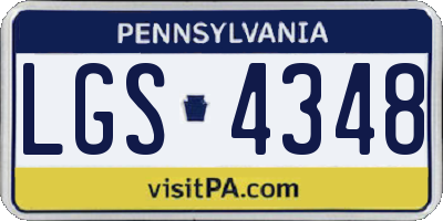 PA license plate LGS4348