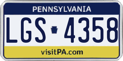 PA license plate LGS4358