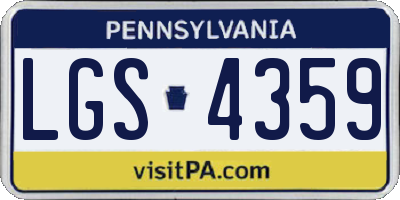 PA license plate LGS4359