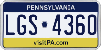PA license plate LGS4360