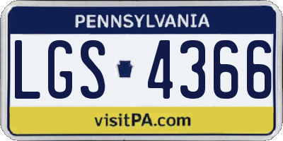 PA license plate LGS4366