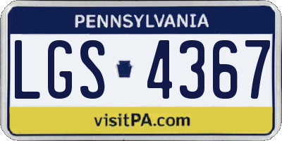 PA license plate LGS4367