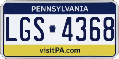 PA license plate LGS4368