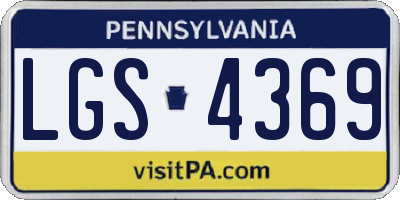 PA license plate LGS4369