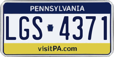 PA license plate LGS4371