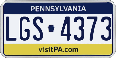 PA license plate LGS4373