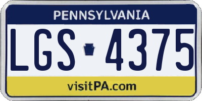 PA license plate LGS4375