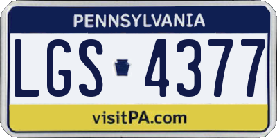 PA license plate LGS4377