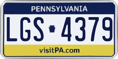 PA license plate LGS4379
