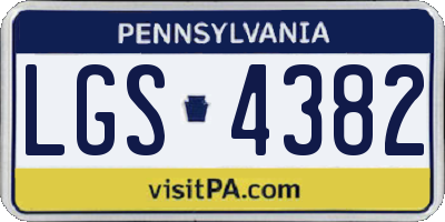 PA license plate LGS4382