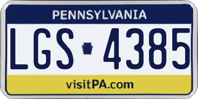 PA license plate LGS4385