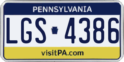 PA license plate LGS4386