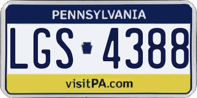 PA license plate LGS4388