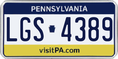 PA license plate LGS4389