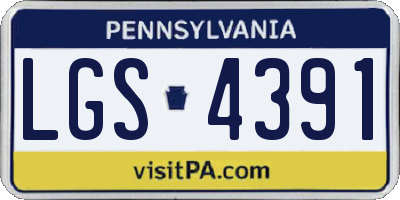 PA license plate LGS4391
