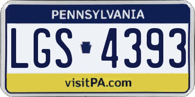 PA license plate LGS4393