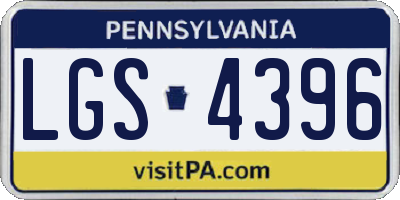 PA license plate LGS4396