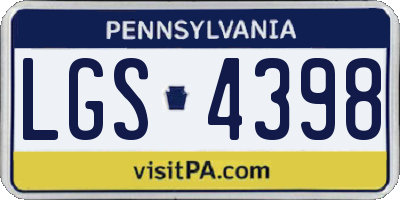 PA license plate LGS4398