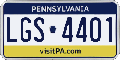 PA license plate LGS4401
