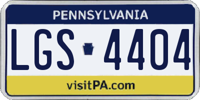 PA license plate LGS4404