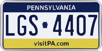 PA license plate LGS4407