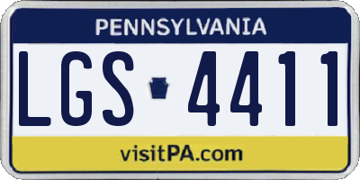 PA license plate LGS4411