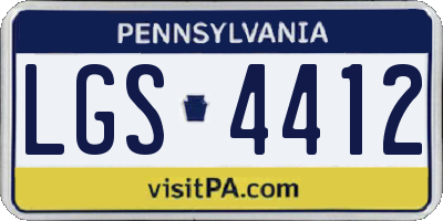 PA license plate LGS4412