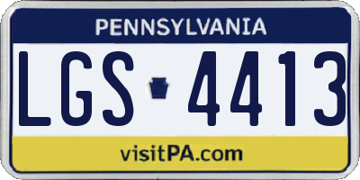 PA license plate LGS4413