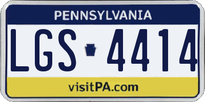 PA license plate LGS4414