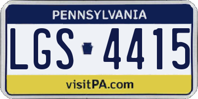 PA license plate LGS4415