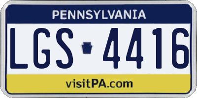 PA license plate LGS4416