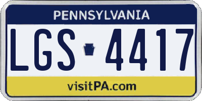 PA license plate LGS4417