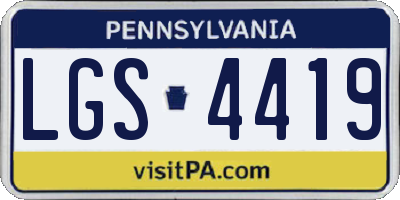 PA license plate LGS4419